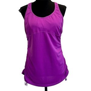 New balance purple Side tie ruched sports tank top Sz XL